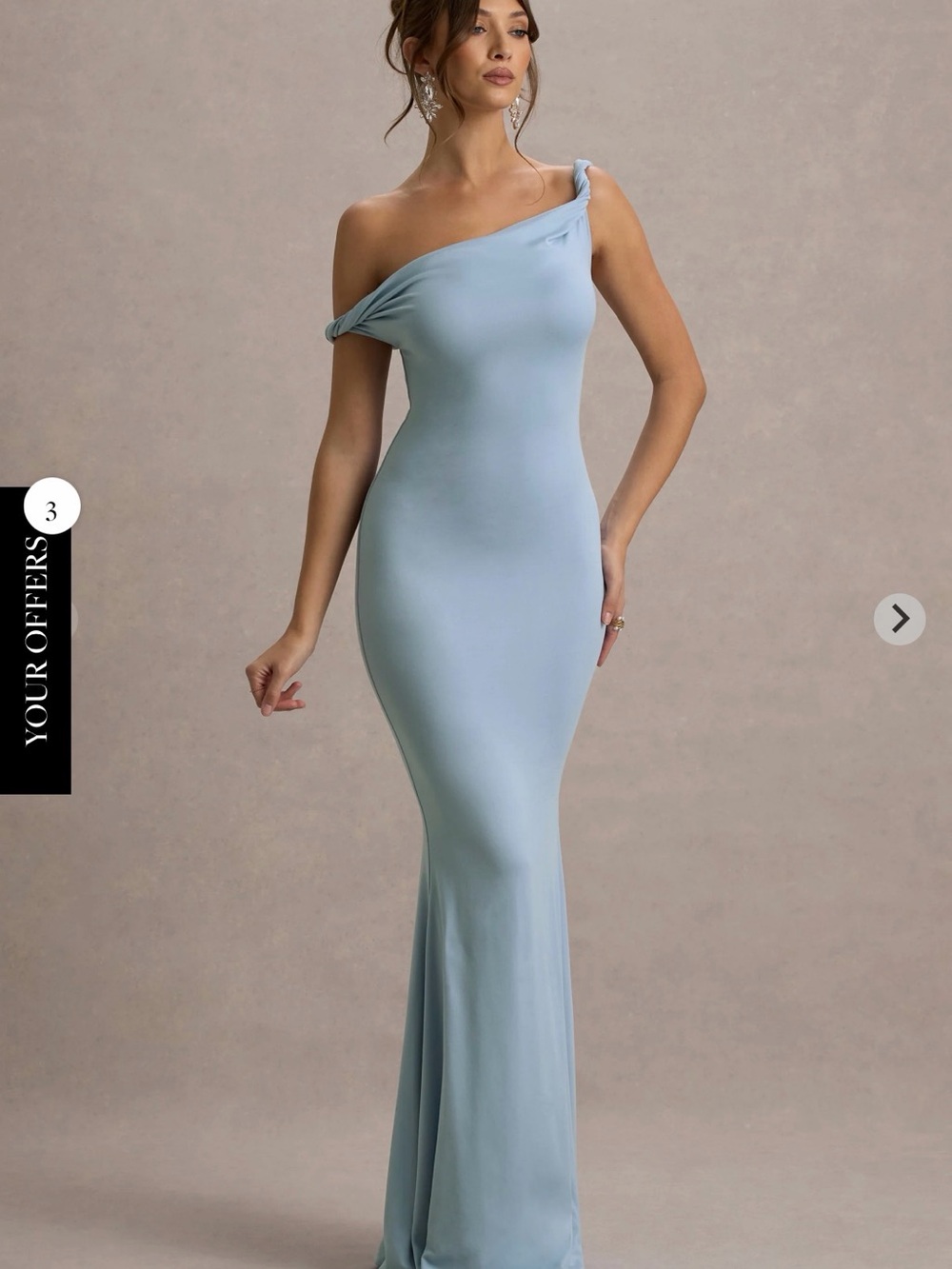 Lita Powder Blue Twisted Asymmetric Maxi Dress